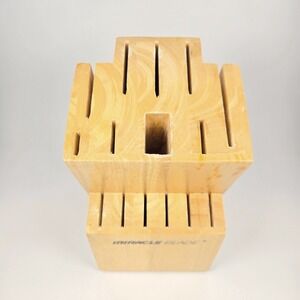 Miracle Blade Wood Knife Block 15 Slot Tiered Kitchen Cutlery Storage Natural